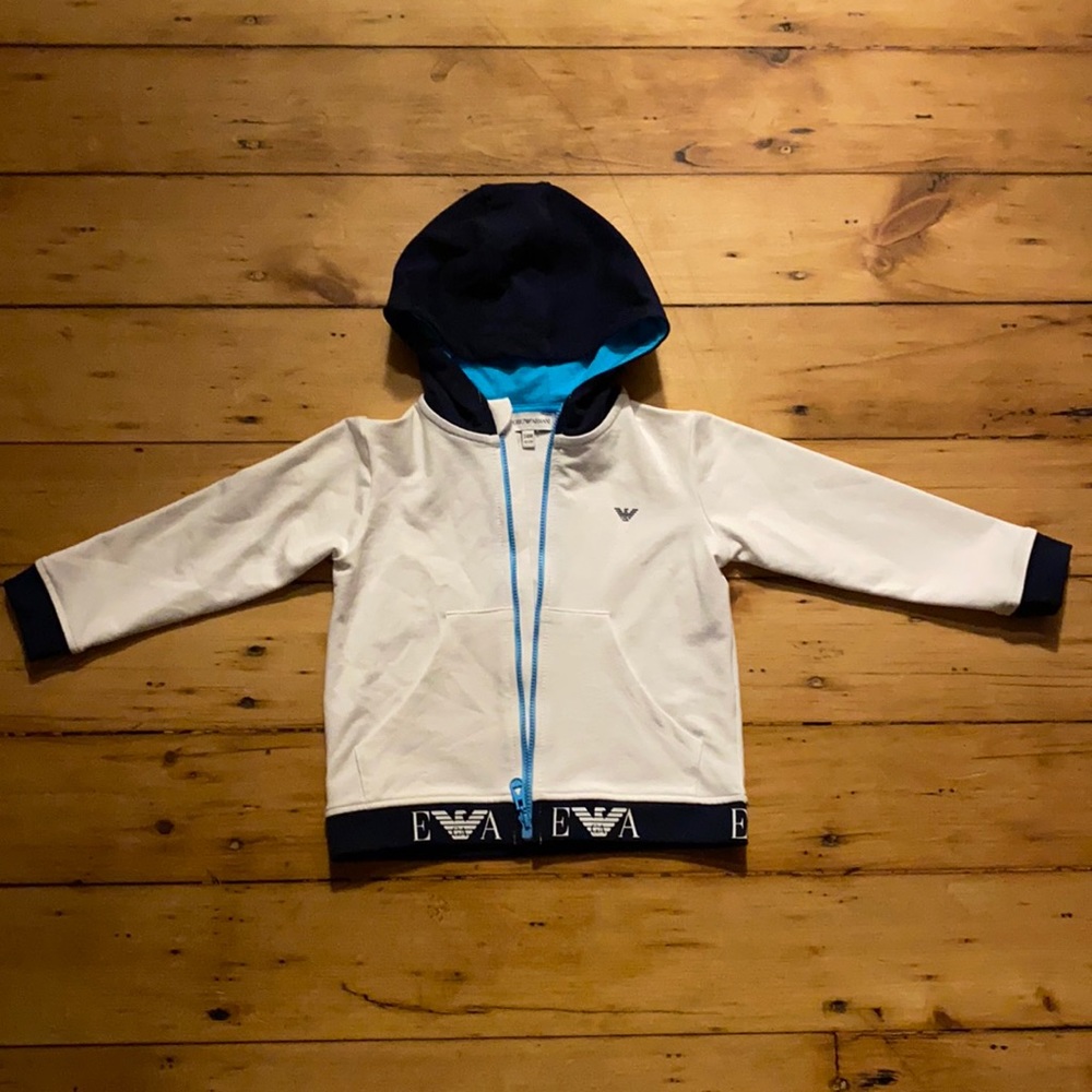 Genuine Emporio Armani kids zip-up hoodie. Gifted to me.